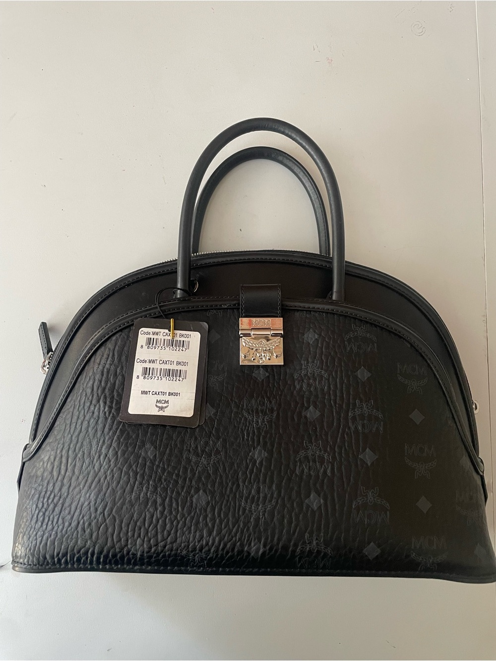 MCM Black Dome Satchel Bag